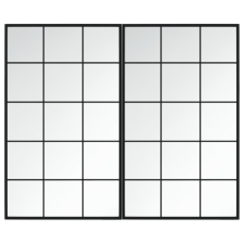 vidaXL 2 db fekete fém fali tükör 100x60 cm (3189035) bútor