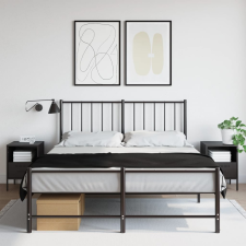 vidaXL 2 db fekete hidegen hengerelt acél éjjeliszekrény 36x39x50,5 cm bútor