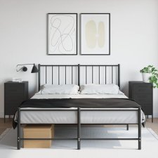 vidaXL 2 db fekete hidegen hengerelt acél éjjeliszekrény 36x39x68 cm bútor