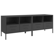 vidaXL 2 db fekete hidegen hengerelt acél TV-szekrény 68x39x50,5 cm bútor