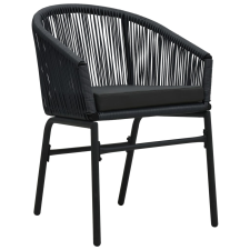 vidaXL 2 db fekete PE rattan kerti szék (48135) kerti bútor