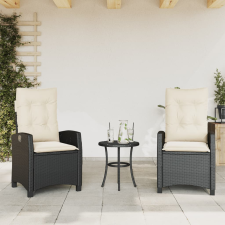 vidaXL 2 db fekete polyrattan dönthető kerti szék párnával kerti bútor