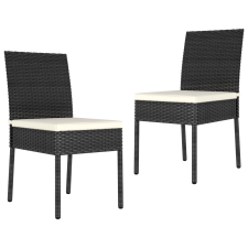 vidaXL 2 db fekete polyrattan kerti étkezőszék (315106) kerti bútor