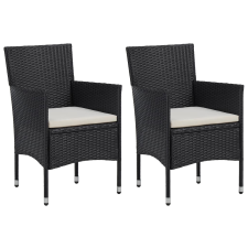 vidaXL 2 db fekete polyrattan kerti szék kerti bútor