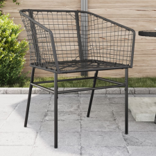 vidaXL 2 db fekete polyrattan kerti szék kerti bútor