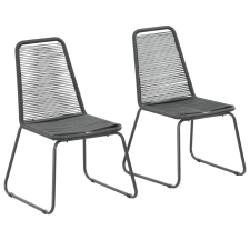 vidaXL 2 db fekete polyrattan kültéri étkezőszék 54 x 59 x 91 cm kerti bútor