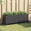 vidaXL 2 db fekete polyrattan növénytartó kerékkel 107x32x38 cm