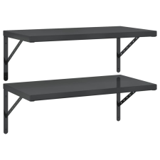 vidaXL 2 db fekete rozsdamentes acél fali polc 75 x 40 cm (3214514) bútor