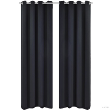 vidaXL 2 db fekete sötétítőfüggöny fémkarikákkal 135 x 245 cm lakástextília