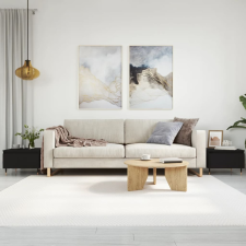 vidaXL 2 db fekete szerelt fa dohányzóasztal 50 x 46 x 35 cm bútor