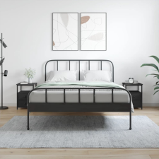 vidaXL 2 db fekete szerelt fa éjjeliszekrény 34x35,5x50 cm bútor