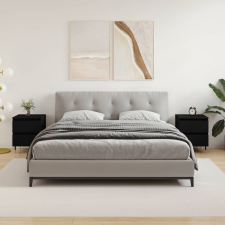 vidaXL 2 db fekete szerelt fa éjjeliszekrény 40 x 35 x 50 cm bútor