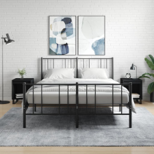 vidaXL 2 db fekete szerelt fa éjjeliszekrény 40 x 35 x 50 cm bútor
