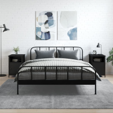 vidaXL 2 db fekete szerelt fa éjjeliszekrény 40 x 42 x 60 cm bútor