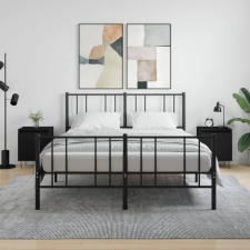 vidaXL 2 db fekete szerelt fa éjjeliszekrény 40x30x50 cm bútor