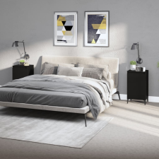 vidaXL 2 db fekete szerelt fa éjjeliszekrény 40x35x70 cm bútor
