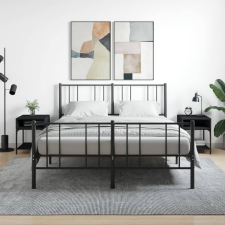 vidaXL 2 db fekete szerelt fa éjjeliszekrény 40x41x50 cm bútor
