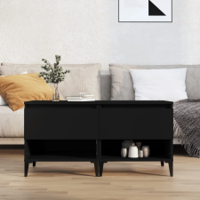 vidaXL 2 db fekete szerelt fa kisasztal 50 x 46 x 50 cm bútor