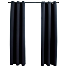 vidaXL 2 db fekete szövet sötétítő függöny gyűrűkkel 97 x 213 cm lakástextília
