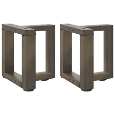 vidaXL 2 db fekete, T-alakú acél dohányzóasztal láb 30x25x(30-31) cm bútor