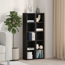 vidaXL 2 db fekete tölgy színű szerelt fa CD-szekrény 21x16x93,5 cm bútor
