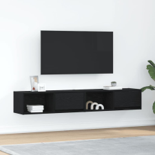 vidaXL 2 db fekete tölgy színű szerelt fa TV-szekrény 80x31x25,5 cm bútor