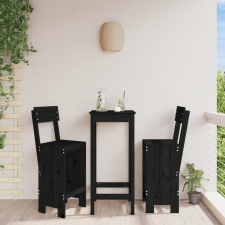 vidaXL 2 db fekete tömör fenyőfa ülőke 40x48,5x115,5 cm kerti bútor