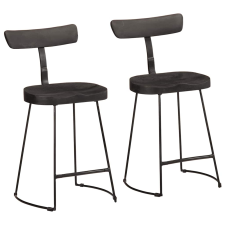 vidaXL 2 db fekete tömör mangófa bárszékek 49x43x79 cm bútor
