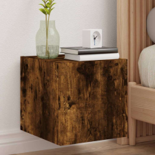 vidaXL 2 db füstös tölgy fali TV-szekrény LED-ekkel 30,5x35x30 cm bútor