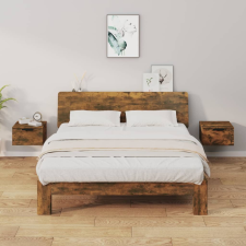 vidaXL 2 db füstös tölgy falra szerelhető éjjeliszekrény 34x30x20 cm bútor