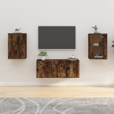 vidaXL 2 db füstös tölgy falra szerelhető TV-szekrény 40x34,5x60 cm bútor