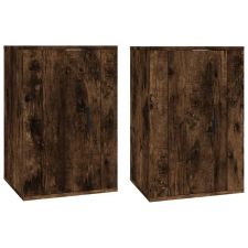 vidaXL 2 db füstös tölgy falra szerelhető TV-szekrény 40x34,5x60 cm (816667) bútor