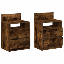 vidaXL 2 db füstös tölgy színű éjjeliszekrény 2 fiókkal 40x33x60 cm (858569) bútor