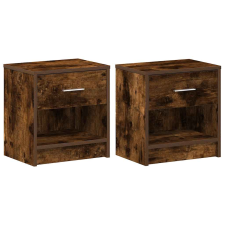 vidaXL 2 db füstös tölgy színű éjjeliszekrény fiókkal 39x28x41 cm (858758) bútor