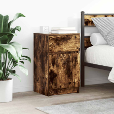 vidaXL 2 db füstös tölgy színű szerelt fa éjjeliszekrény 39x35x65 cm bútor