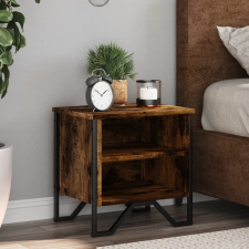 vidaXL 2 db füstös tölgy színű szerelt fa éjjeliszekrény 40x30x40 cm bútor