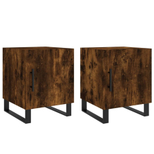 vidaXL 2 db füstös tölgy színű szerelt fa éjjeliszekrény 40x40x50 cm (827623) bútor