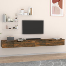 vidaXL 2 db füstös tölgy színű szerelt fa faliszekrény 102x30x20 cm bútor