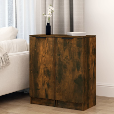 vidaXL 2 db füstös tölgy színű szerelt fa tálalószekrény 30x30x70 cm bútor