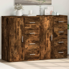 vidaXL 2 db füstös tölgy színű szerelt fa tálalószekrény 59x39x80 cm bútor