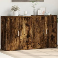 vidaXL 2 db füstös tölgy színű szerelt fa tálalószekrény 60x31x70 cm bútor