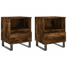 vidaXL 2 db füstös tölgyszínű éjjeliszekrény 40 x 35 x 50 cm (830647) bútor