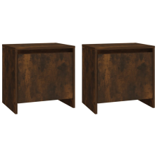 vidaXL 2 db füstös tölgyszínű forgácslap éjjeliszekrény 45x34x44,5cm (813045) bútor