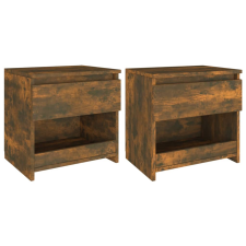 vidaXL 2 db füstös tölgyszínű szerelt fa éjjeliszekrény 40x30x39 cm (815130) bútor