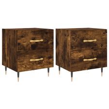 vidaXL 2 db füstös tölgyszínű szerelt fa éjjeliszekrény 40x35x47,5 cm (827271) bútor