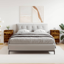 vidaXL 2 db füstös tölgyszínű szerelt fa éjjeliszekrény 40x35x69 cm bútor