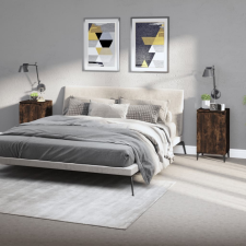 vidaXL 2 db füstös tölgyszínű szerelt fa éjjeliszekrény 40x35x70 cm bútor