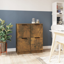 vidaXL 2 db füstös tölgyszínű szerelt fa tálalószekrény 30x30x70 cm bútor