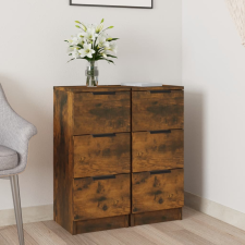 vidaXL 2 db füstös tölgyszínű szerelt fa tálalószekrény 30x30x70 cm bútor