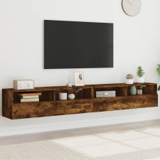 vidaXL 2 db füstös tölgyszínű szerelt fa TV-szekrény 100 x 30 x 30 cm bútor
